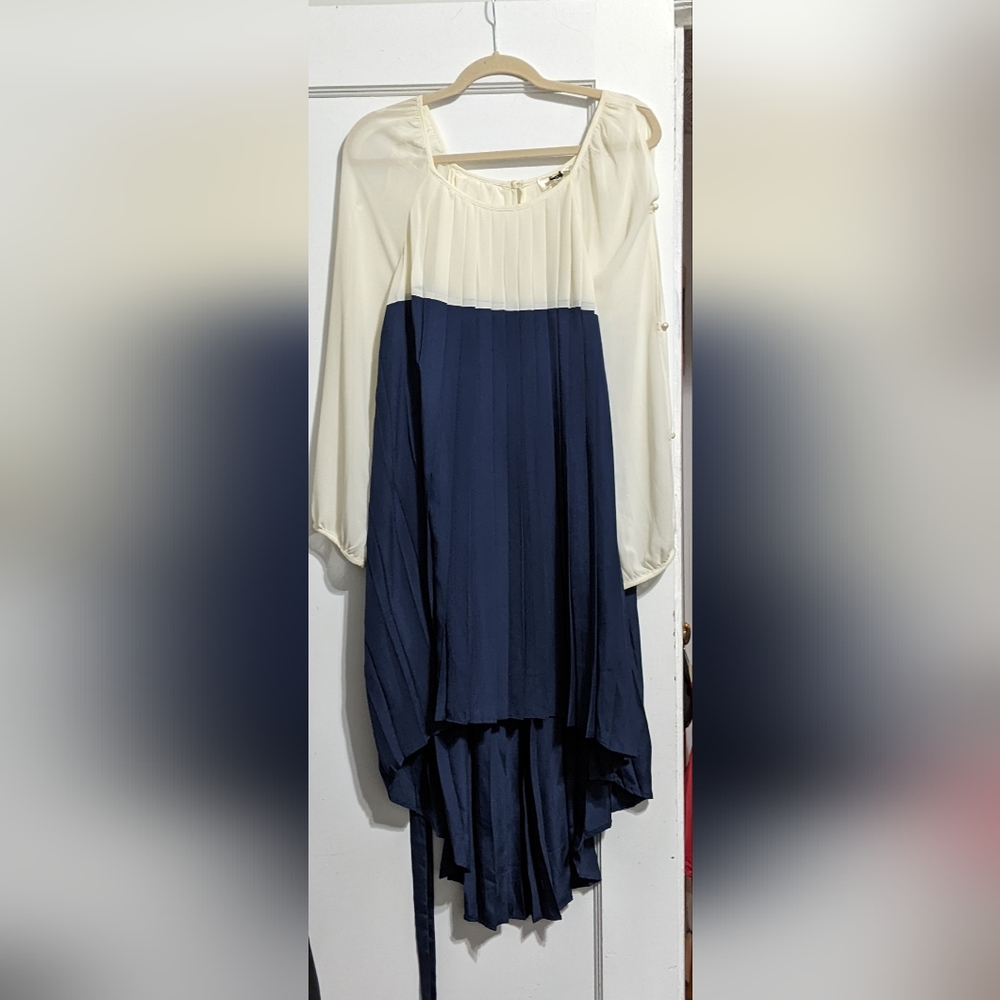 NWT High low, split sleeve, pleated dress